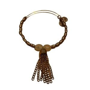 Alex and Ani gold beaded tassel bracelet